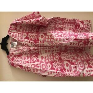 Pink Ribbon Print Medical Scrub Top